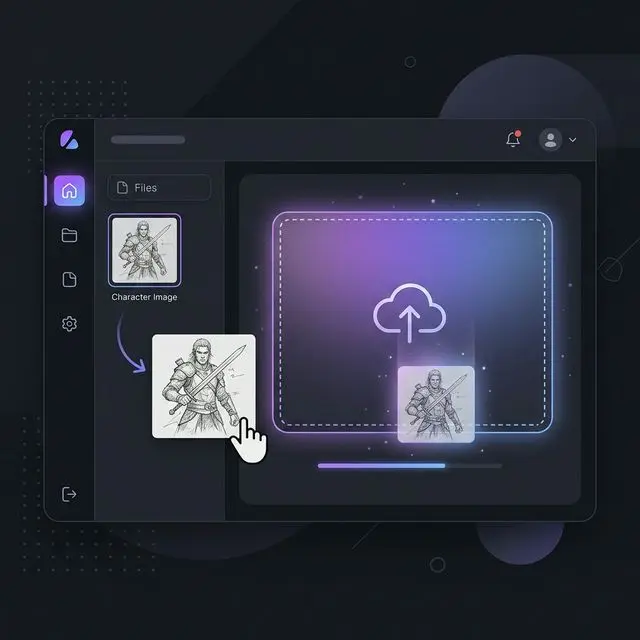 Upload an optional reference image for AI image generation